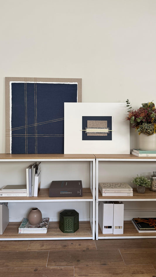 Antique Linen - Navy Blue